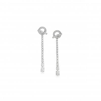 HERMÈS OT BUCKLE FULL DIAMOND EARRINGS 